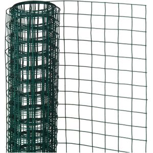 Schermgaas - groen - geplastificeerd staal - 100 x 250 cm - vierkant maaswijdte 13 x 13 mm