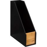 Lectuurbak/tijdschriftenrek - zwart - 9 x 25 x 30 cm - hout