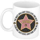 Naam mok Astrid - wit - Most Brilliant - keramiek - 300 ml - cadeau collega beker