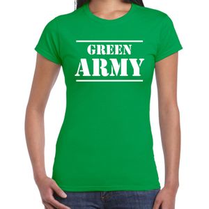 Green army/Groene leger supporter/fan t-shirt groen voor dames - Milieu shirt