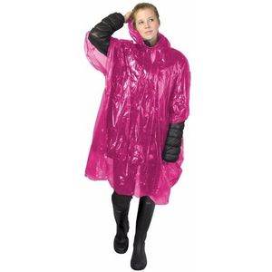 15x stuks wegwerp regenponcho roze voor volwassenen