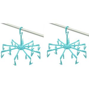 2x stuks droogcarrousel/droogmolentje met 18 knijpers