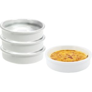 Creme brulee schaaltjes - 8x - porselein - wit - dia 12 cm - Hapjes schaaltjes