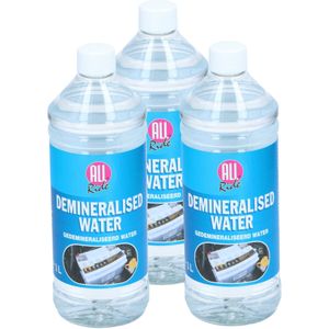 Accuwater/Demiwater - 3x - gedemineraliseerd water - fles 1 liter- water zonder zouten