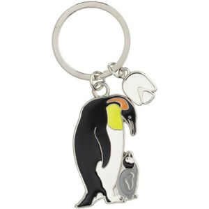 Metalen pinguin dieren sleutelhanger 5 cm