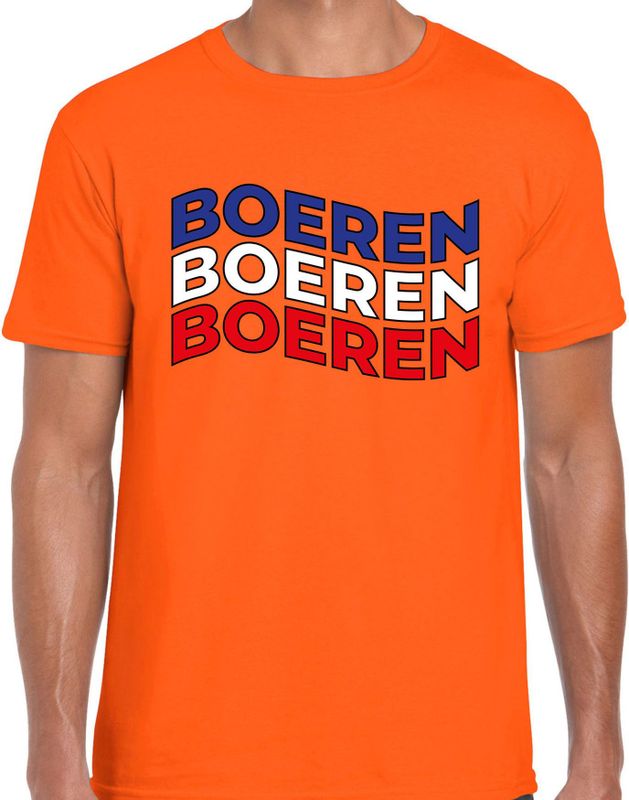 Bellatio Decorations Oranje Koningsdag t-shirt - boeren protest - heren