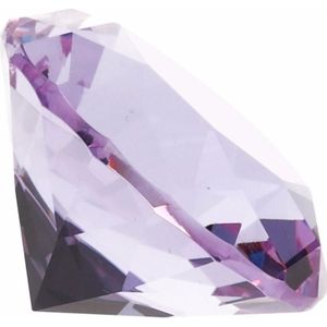 Paarse nep diamant 5 cm van glas