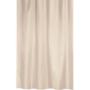 MSV Douchegordijn met ringen - beige - gerecycled polyester - 180 x 200 cm - wasbaar - Voor bad en douche