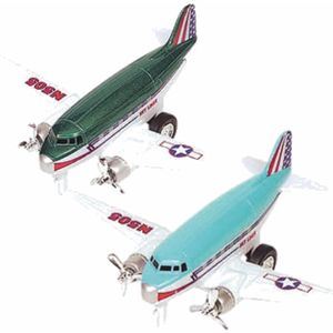 Speelgoed Propellor Vliegtuigen Setje van 2 Stuks Groen en Lichtblauw 12 cm