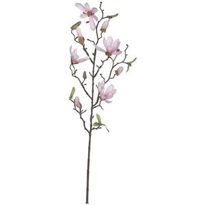 Licht roze Magnolia/beverboom kunsttak kunstplant 80 cm