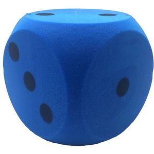 Dobbelsteen D6 15cm Schuimrubber Blauw/Zwart Per Stuk