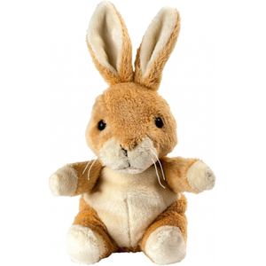 Pluche bruine konijn/haas knuffel 19 cm - Paashaas knuffeldieren - Speelgoed voor kind