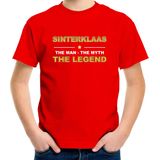 Sinterklaas t-shirt / the man / the myth / the legend rood voor kinderen