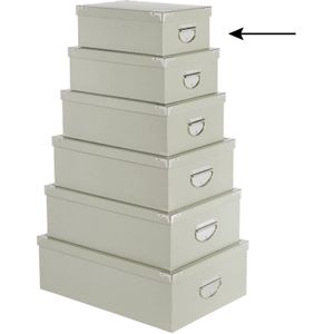 5Five Opbergdoos/box - 6x - lichtgrijs - L28 x B19.5 x H11 cm - Stevig karton - Greybox
