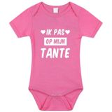 Ik pas op mijn tante cadeau baby rompertje roze voor meisjes
