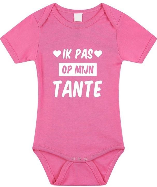 Ik pas op mijn tante cadeau baby rompertje roze voor meisjes