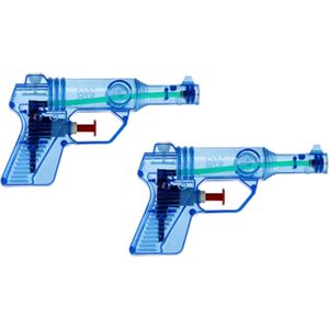 2x Waterpistool/waterpistolen blauw 13 cm