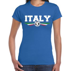 Italie / Italy landen / voetbal t-shirt blauw dames