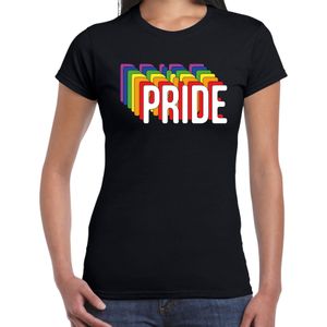 Pride regenboog / LGBTQ Dames t-shirt - zwart