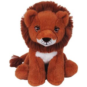 Knuffeldier Leeuw Ziggy - zachte pluche stof - dieren knuffels - roodbruin - 23 cm