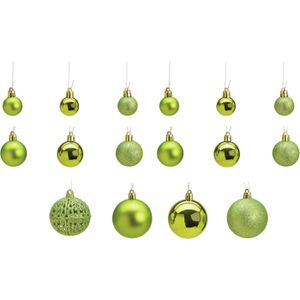 100x stuks kunststof kerstballen lime groen 3, 4 en 6 cm