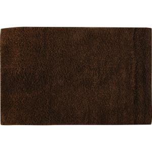 MSV Badkamerkleedje/badmat - voor op de vloer - bruin - 45 x 70 cm - polyester/katoen