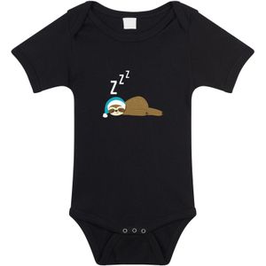 Slapende luiaard cadeau baby rompertje zwart jongen/meisje