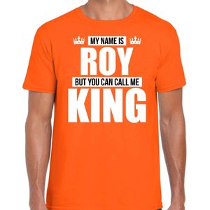 Naam Cadeau My Name Is Roy - But You Can Call Me King T-shirt Oranje Heren