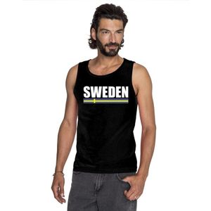 Zwart Zweden supporter singlet shirt/ tanktop heren
