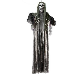 Halloween/horror thema hang decoratie Geest/spook Skelet - met LED licht - griezelige pop - 158 cm
