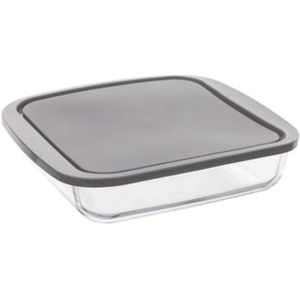 5Five Ovenschaal met deksel - borosilicaat glas - vierkant - 1.8 Liter - 22 x 22 x 5 cm