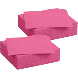 Diner/feest servetten - 60x - fuchsia roze - 38 x 38 cm - papier - 3-laags