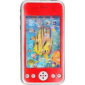 Speelgoed smartphone/mobiele telefoon rood met licht en geluid 11 cm