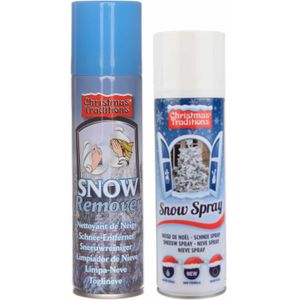 Sneeuwspray set 1x spuitsneeuw bus 600 ml en 1x reinigingsspray 125 ml