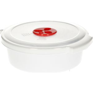 PlasticForte Magnetronschaal met deksel/ventiel - 1,5L - wit - kunststof