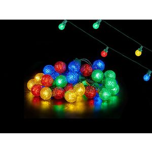 Kerstverlichting/Party lights 30x gekleurde LED bolletjes 600 cm op batterijen