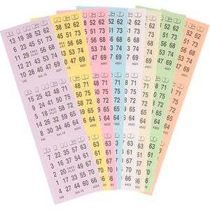 8x Blok Bingo Kaarten - 1-75 Nummers - Spelletjes Accessoires - Papier - Multi Kleur