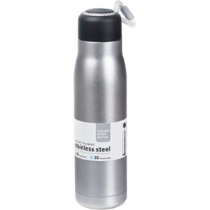 RVS thermosfles / isoleerfles voor onderweg 550 ml zilver