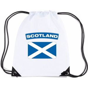 Schotland nylon rugzak wit met Schotse vlag
