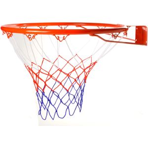 Basketbal ring met net - muurophanging - Dia 46 cm - buiten sporten - metaal/touw