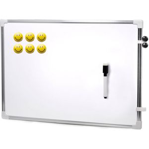 Magnetisch whiteboard/memobord met marker/smiley magneten - 60 x 40 cm