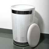 MSV Wasmand Dubai- rvs metaal - witte deksel - 46 liter compartiment - 35 x 60 cm