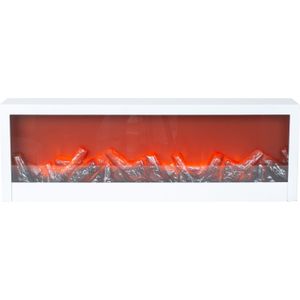 Sfeerhaard/open haard - wit - met led verlichting L60 x H20 cm