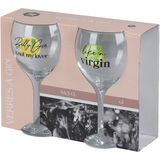 Urban Living gin/tonic glazen - gedecoreerd glas met tekst - 4x stuks - 645 ml - cocktailglazen