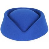3x Blauwe stewardess hoedjes voor dames
