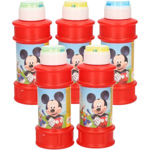 6x Disney Mickey Mouse bellenblaas flesjes met bal spelletje in dop 175 ml voor kinderen