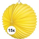 15x Lampionnen geel 22 cm