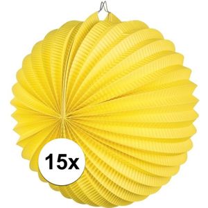 15x Lampionnen geel 22 cm
