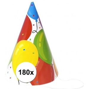 Feesthoedjes ballonnen 180 stuks