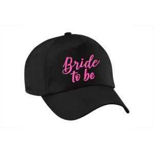 Vrijgezellenfeest pet voor dames - Bride To Be - zwart - roze glitters - bruiloft/trouwen